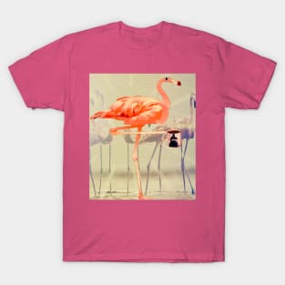 Flamingo x hot coffee Spring Summer T-Shirt